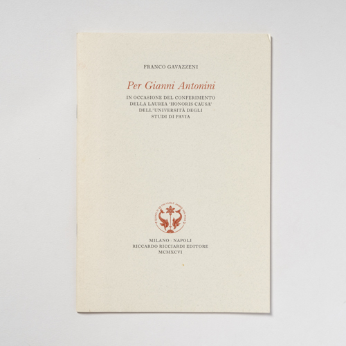 scaldasolebooks Per Gianni Antonini. In occasione del conferimento della laurea "Honoris Causa" dell'Università degli Studi di Pavia - Gavazzeni Franco